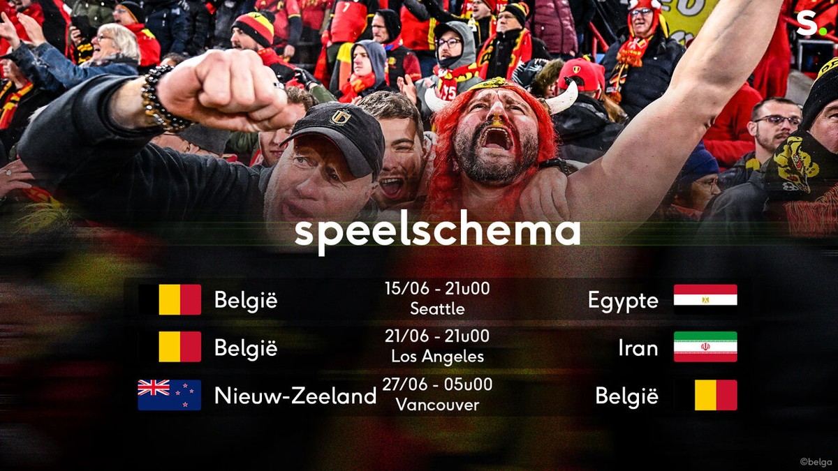 Rode Duivels openen WK meteen tegen sterkste groepsgenoot Egypte, één keer nachtwerk voor fans in België