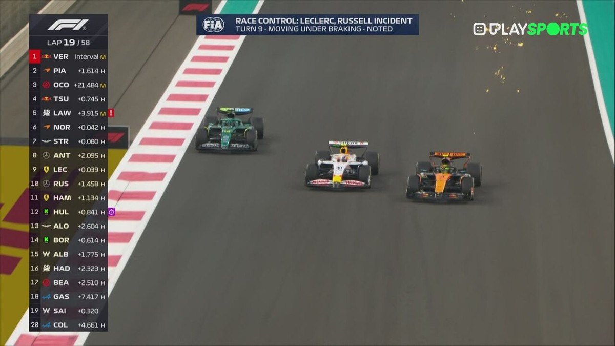 VIDEO - Geweldige move van Norris, die in 1 keer Stroll en Lawson voorbij gaat