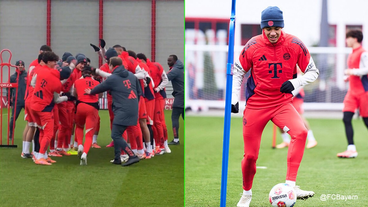 Met wat kletsen rond zijn oren: Kompany verwelkomt smaakmaker Jamal Musiala (eindelijk) weer op training