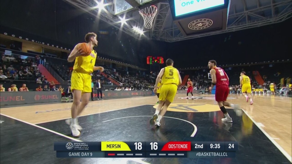 VIDEO - Ruime samenvatting van Mersin - Oostende in de CL-basketbal