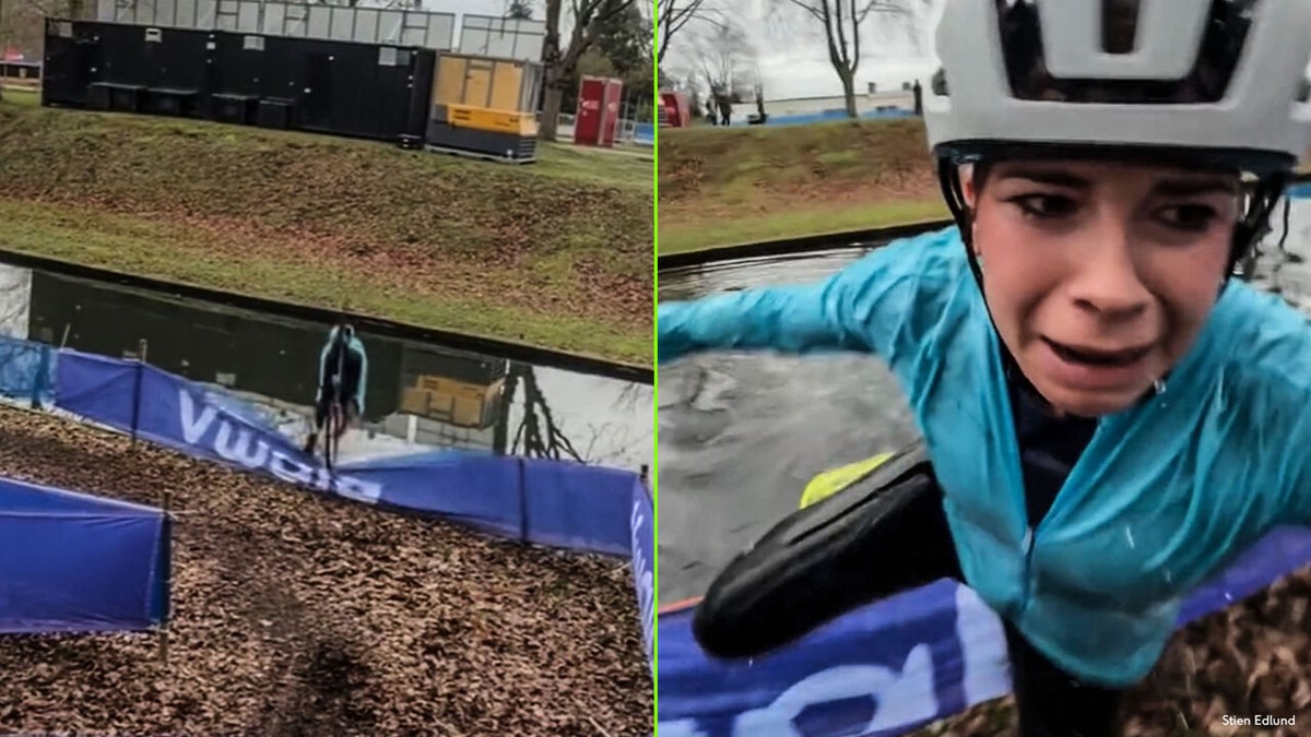 Over de kop het water in! Turbo Cross-verkenning van Stien Edlund eindigt met een ijskoud nat pak