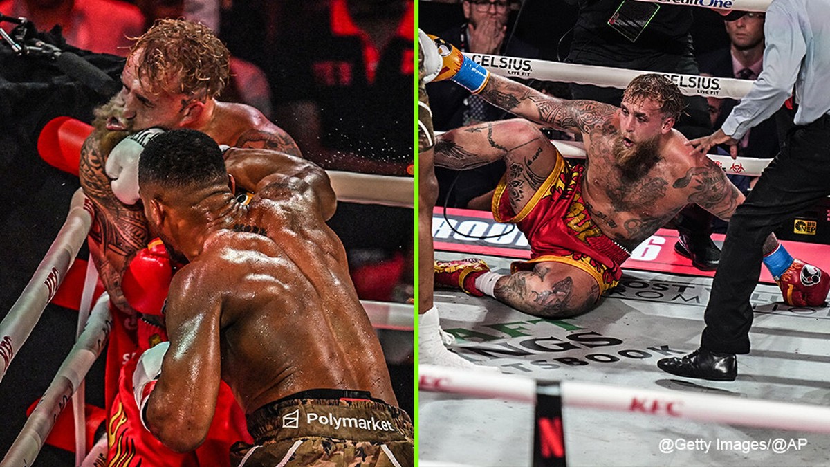 Boegeroep spreekt boekdelen: Anthony Joshua vloert Jake Paul pas in ronde 6 met TKO in clash van 80 miljoen