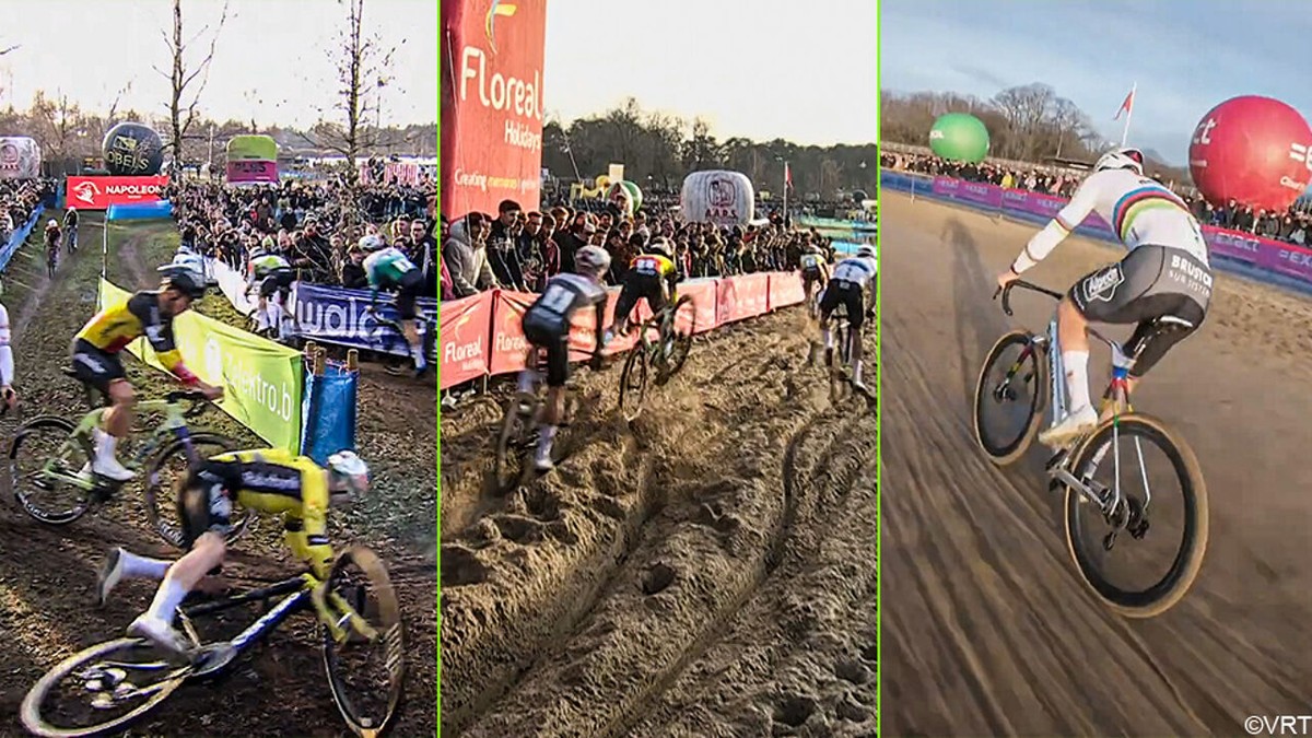 Dit moet u zien: de spijtige schuiver van Wout van Aert, de salto van Thibau Nys en het knappe droneshot op Mathieu van der Poel
