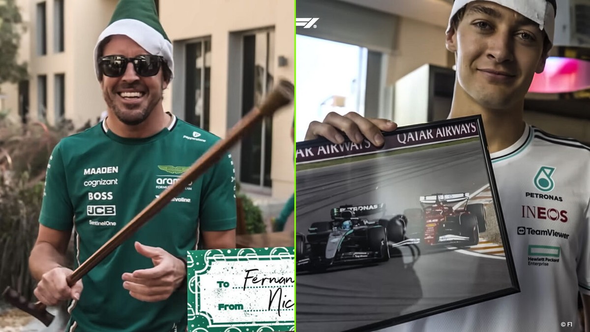 Fernando Alonso krijgt wandelstok als F1-kerstgeschenk, maar brutaalste cadeautje is voor George Russell