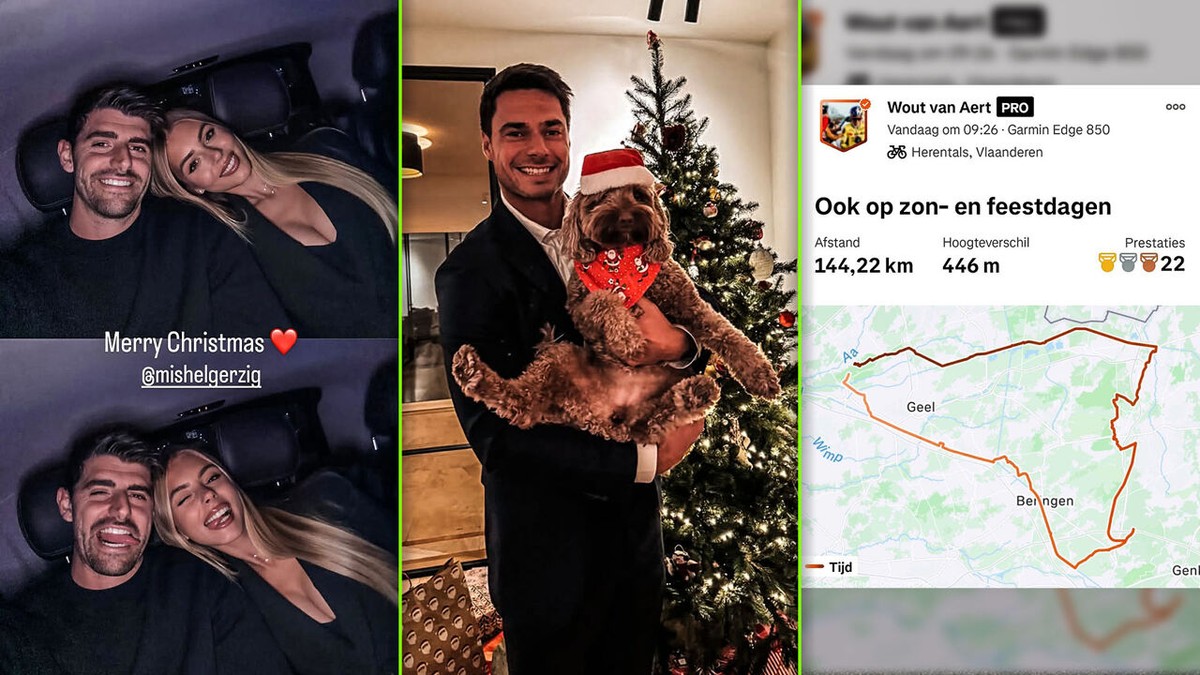 Samen met familie, trouwe viervoeters of ... zoals Van Aert 144 km alleen op de fiets: zo vieren onze topsporters kerst