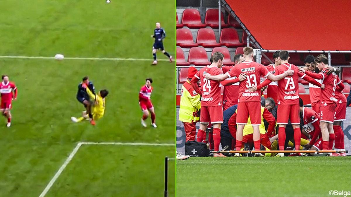 Antwerp-doelman Nozawa liep hersenschudding op na "lelijke botsing" in slotfase tegen Zulte Waregem