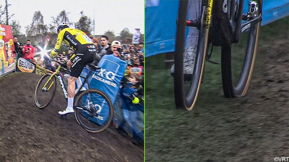 Pech vergalt mooi duel in Loenhout: Wout van Aert wordt pas 10e na dubbele lekke band