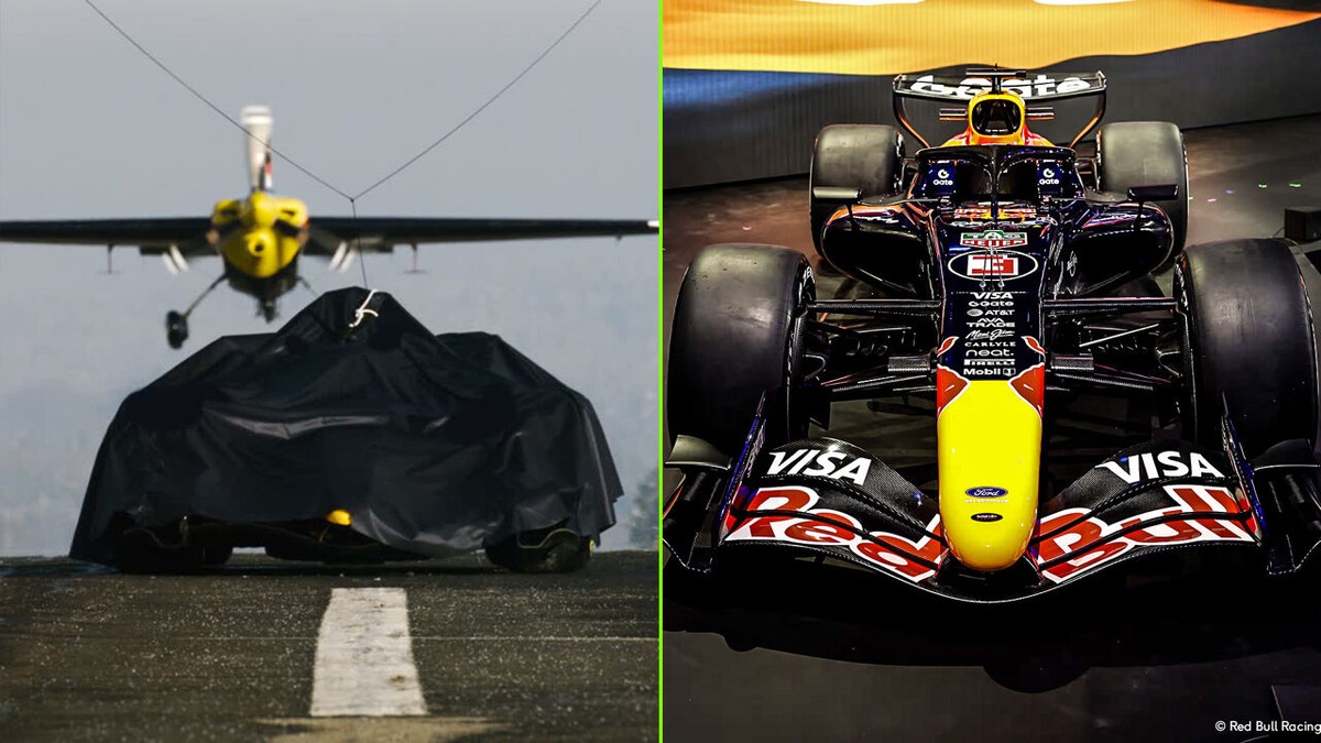 Stuntvliegtuig trekt het doek eraf: Red Bull stelt zijn "glanzende" F1-wagen voor 2026 voor