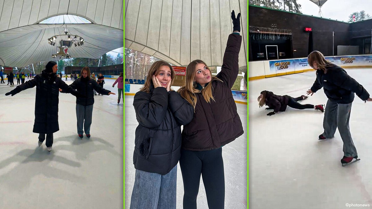 Topcoach geeft onze reporter en Stien Edlund snelcursus schaatsen (met vallen en opstaan): "Mensen gaan ons echt uitlachen"