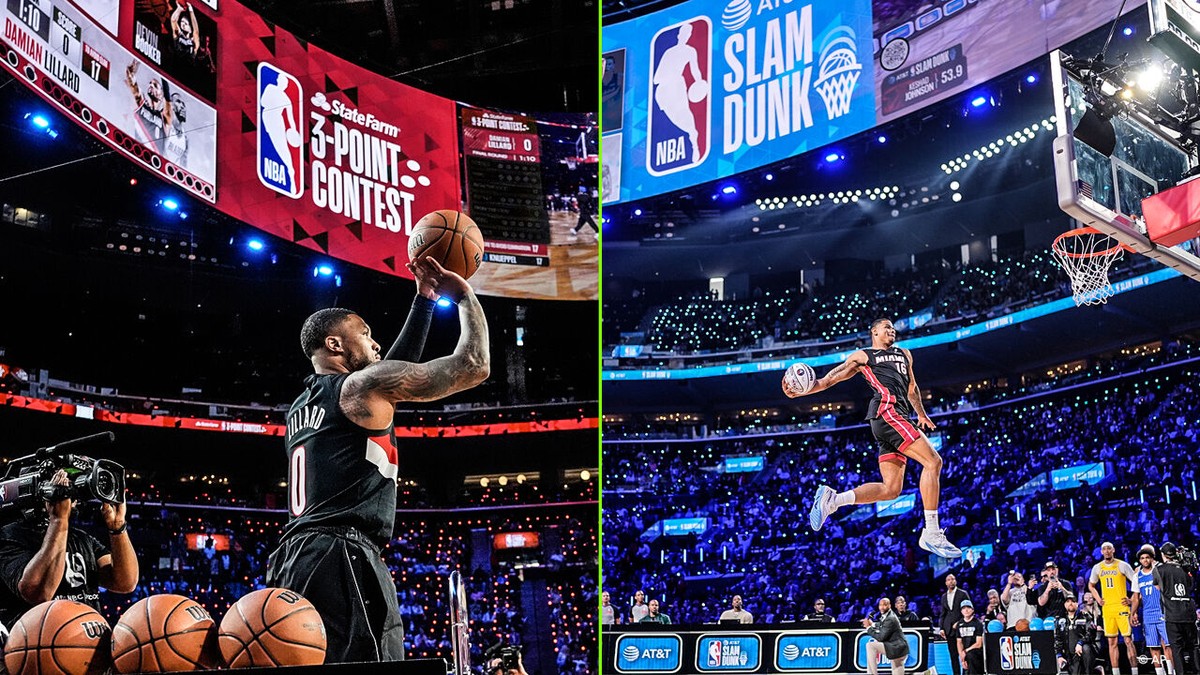 Nog niet gespeeld dit seizoen, maar Lillard is wel driepuntkoning NBA All-Star Game, Keshad Johnson beste dunker
