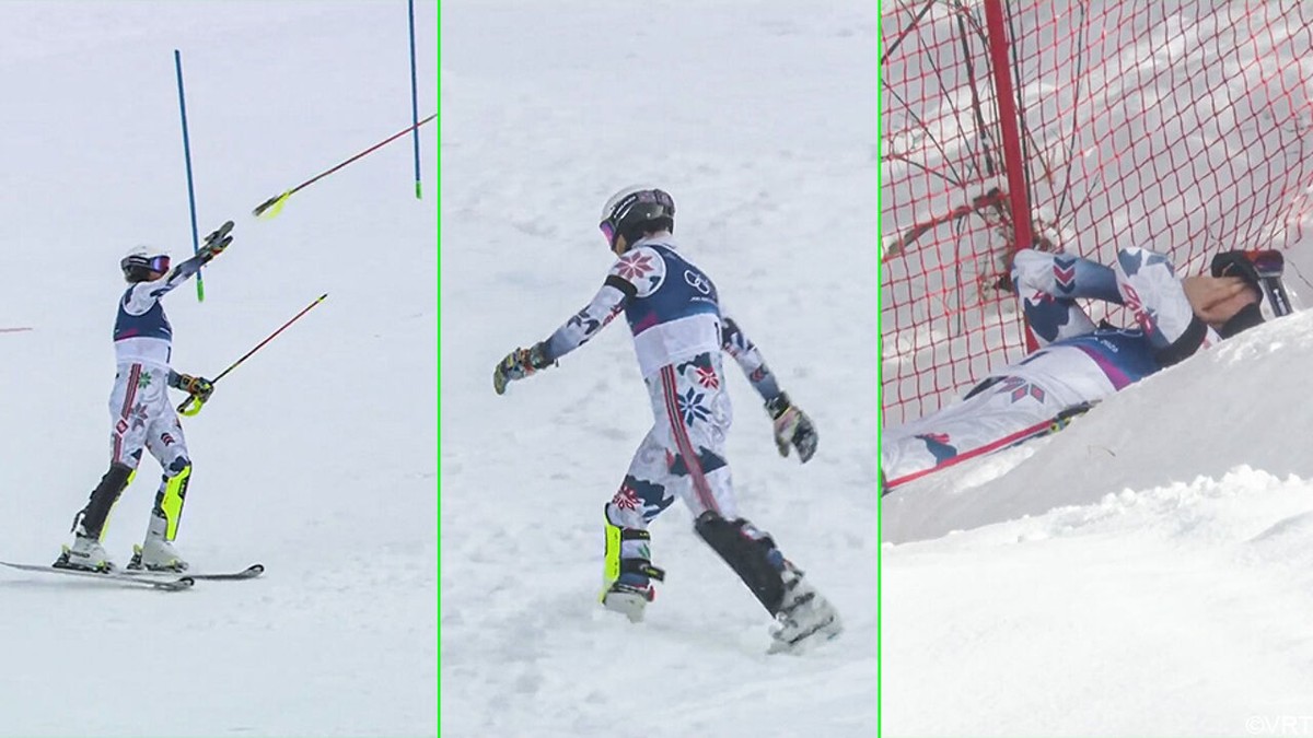 "Dit wordt een van dé beelden van de Spelen": favoriet gaat volledig door het lint na onverwachte ontknoping in slalom