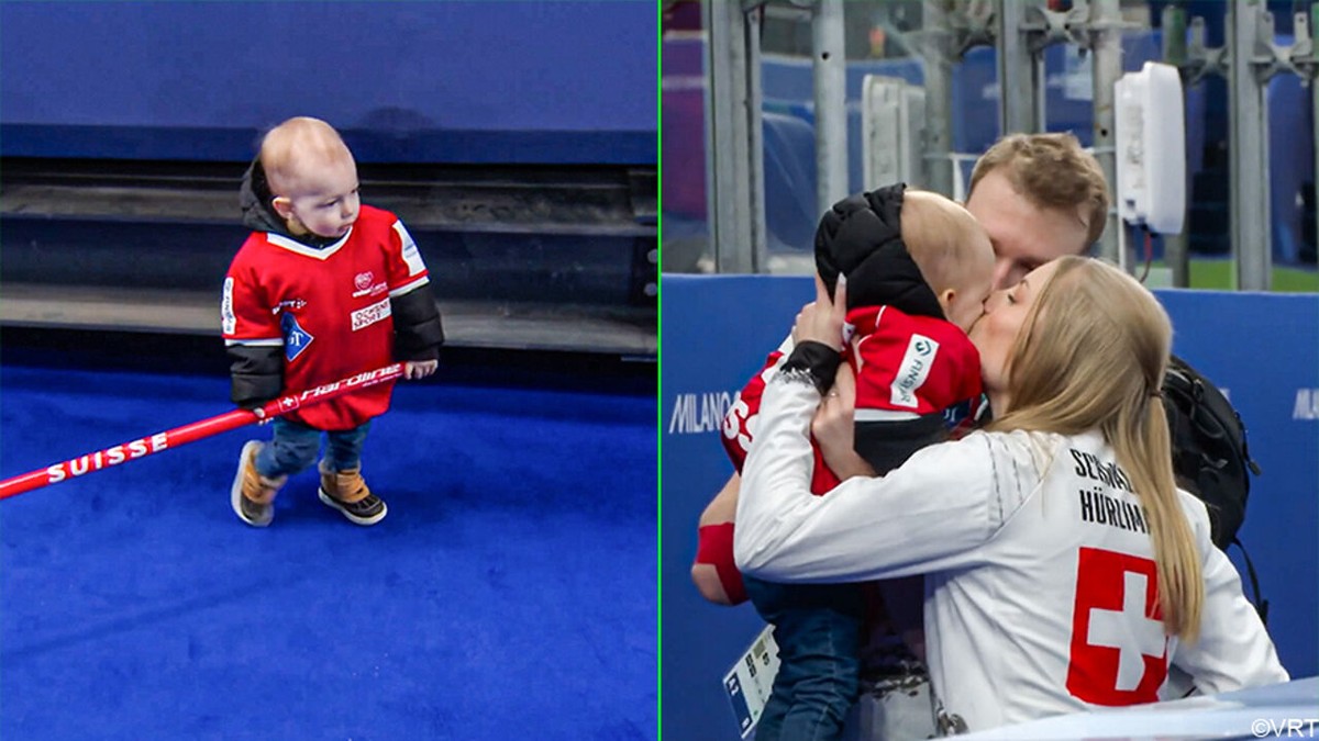 Met virale "Curling Baby" als schattig duwtje in de rug: Zwitserse mannen denderen door curlingtoernooi