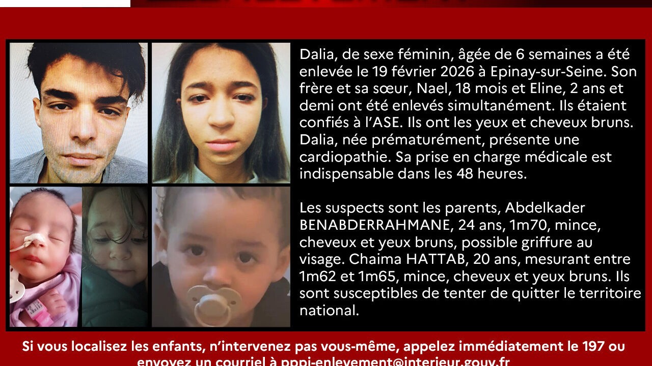 Premature baby levend teruggevonden na 'Alerte Enlèvement' in Frankrijk, zoektocht naar 2 andere kinderen gaat door