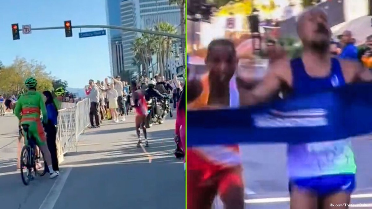 Nieuwe beelden tonen hoe het nog voor bizarre marathon-aankomst helemaal mis liep voor koploper die foute afslag nam