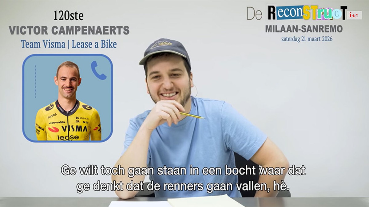 "Ploegleiders konden lach niet bedwingen": Thomas Huyghe maakt met renners hilarische reconstructie van Milaan-Sanremo