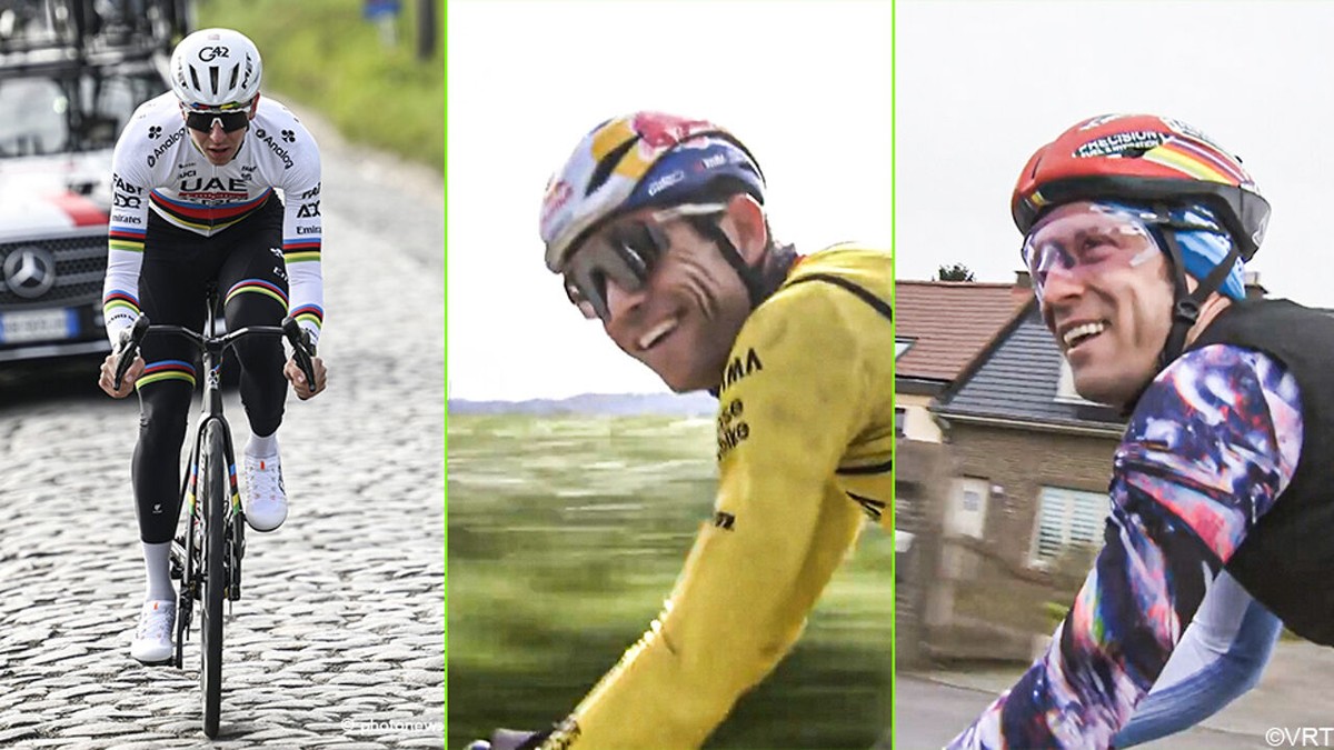 "Heb al een gevoel wie je straks gaat volgen": Van Aert grapt tijdens verkenning Ronde en kruist Bakelants, Pogacar trekt fors door