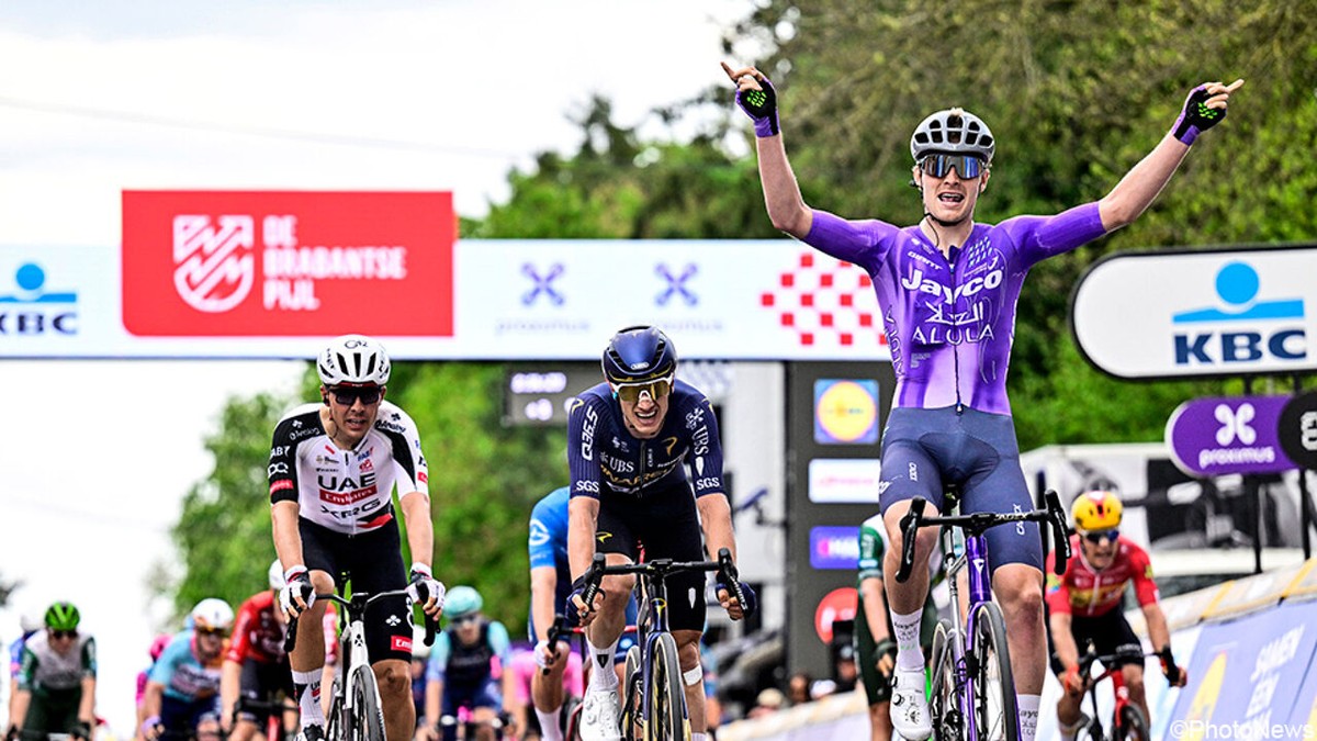 Anders Foldager is de verrassende winnaar van de Brabantse Pijl na chaotische sprint en spannende finale