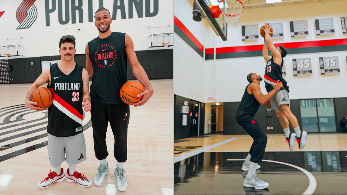 Average Rob bezoekt Toumani Camara en verrast hem met geniale move: "Heb jij nu net gescoord tegen een NBA-speler?"