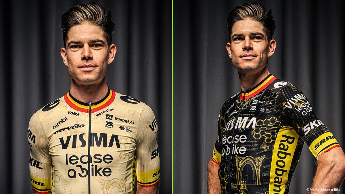 Licht of donker? Wout van Aert poseert in Tour-truitjes van Visma-Lease a Bike, maar fans mogen kiezen
