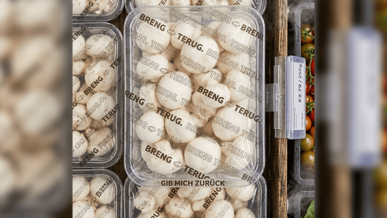 Herbruikbare champignonbakjes in 7 supermarkten in Mechelen: "30 cent waarborg"