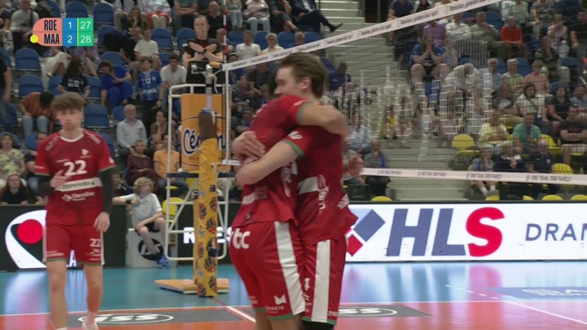 27-29 in de 4e set: Maaseik wint de eerste finalematch tegen Roeselare