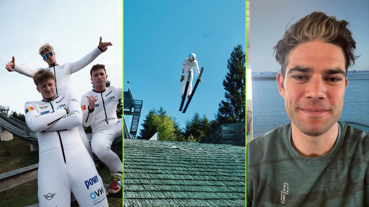 Met steun van Wout van Aert: Belgische waaghalzen vallen zaterdag schansspringrecord aan - "Ervaring? Hadden dit nog nooit gedaan"