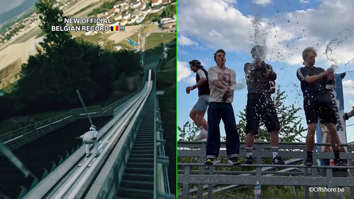 Belgische avonturiers slagen in hun opzet en verbeteren het Belgisch record schansspringen