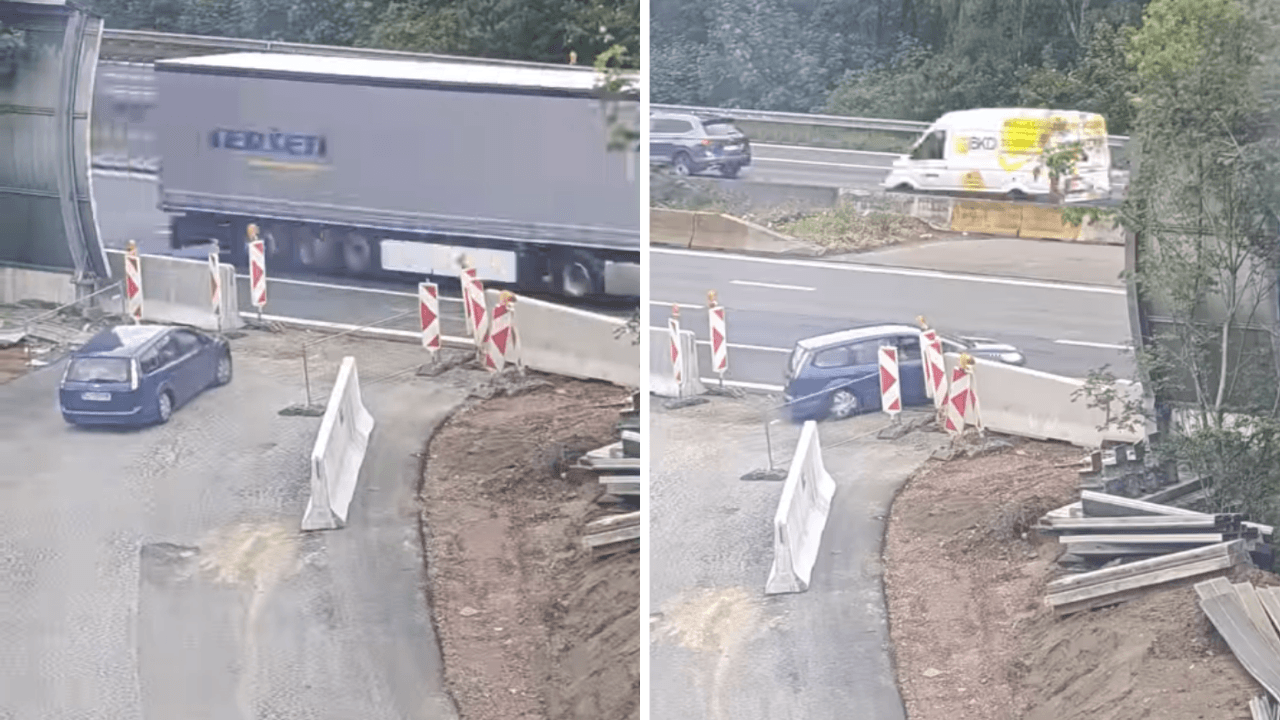 "Extreem gevaarlijk manoeuvre": werfarbeider rijdt met privéwagen E313 in Antwerpen op via werfweg