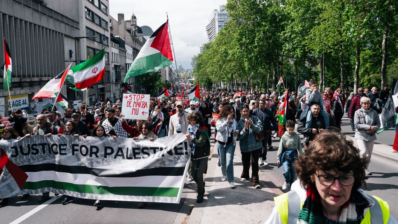 Duizenden mensen komen in Brussel op straat voor Gaza