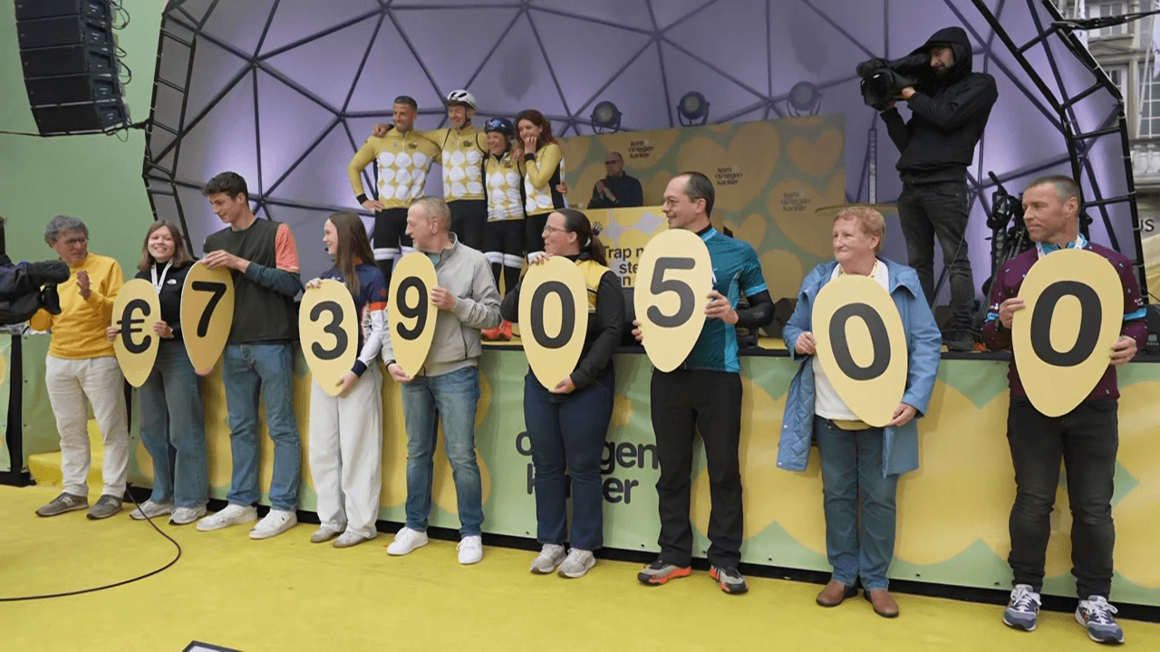 1.000 kilometer voor Kom op tegen Kanker levert recordbedrag van bijna 7,4 miljoen euro op