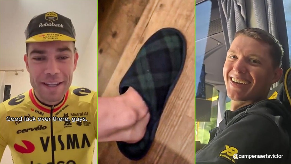 "Ik ben zijn enige idool": Wout van Aert duikt op in vlog van Campenaerts (en toont zijn pantoffels met goede reden)