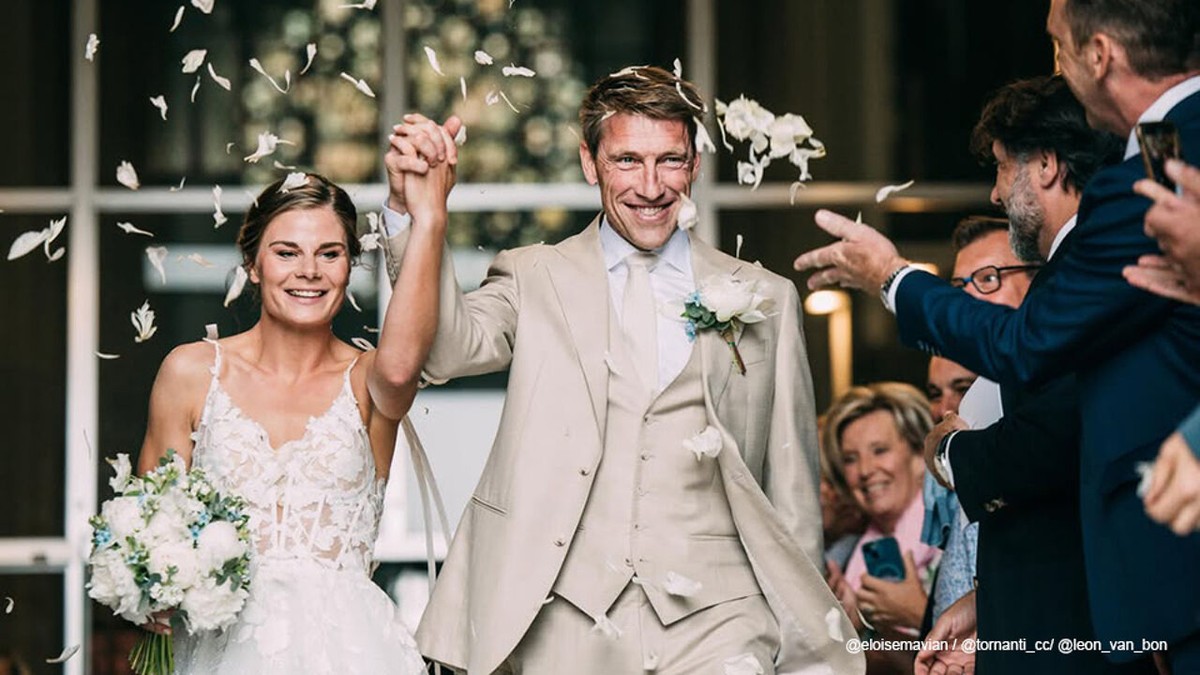 "Een dag die we voor altijd zullen koesteren": Lotte Kopecky en Axel Merckx delen foto's van hun trouwfeest