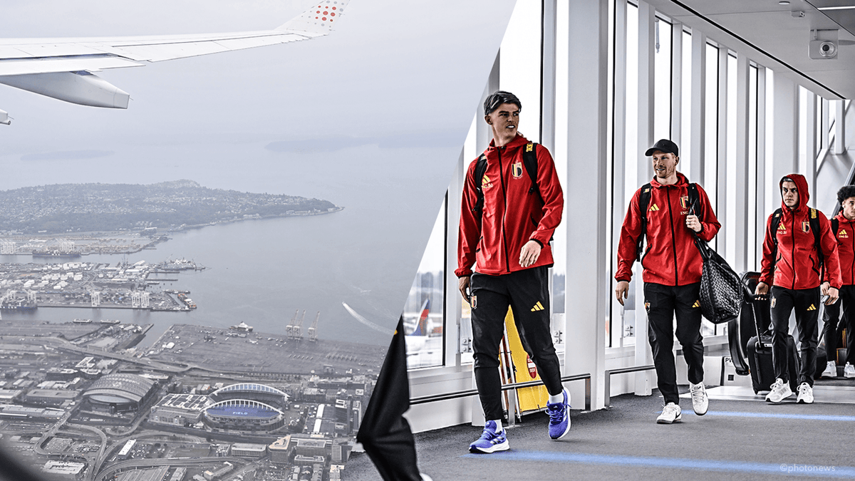 Rode Duivels zijn geland in de VS: na vlucht van 10 uur zijn ze aangekomen in Seattle, waar meteen getraind werd