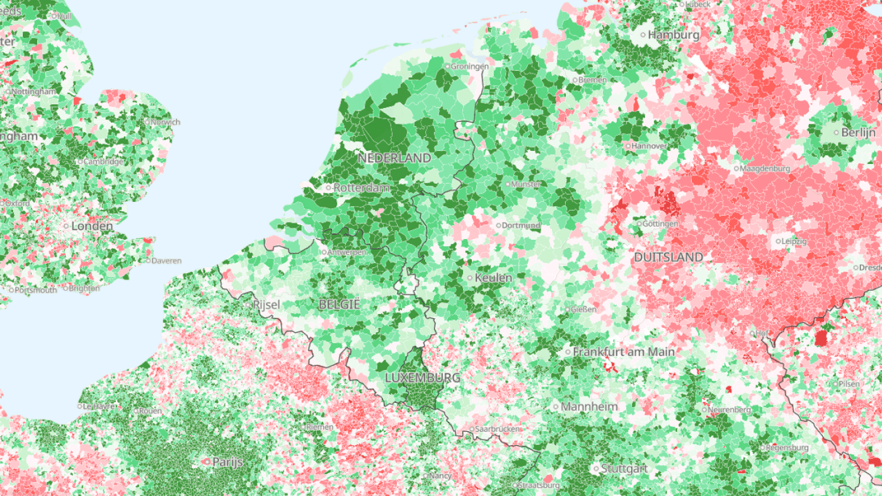 IN KAART: Europeanen verhuizen naar de steden en laten het platteland leeg achter
