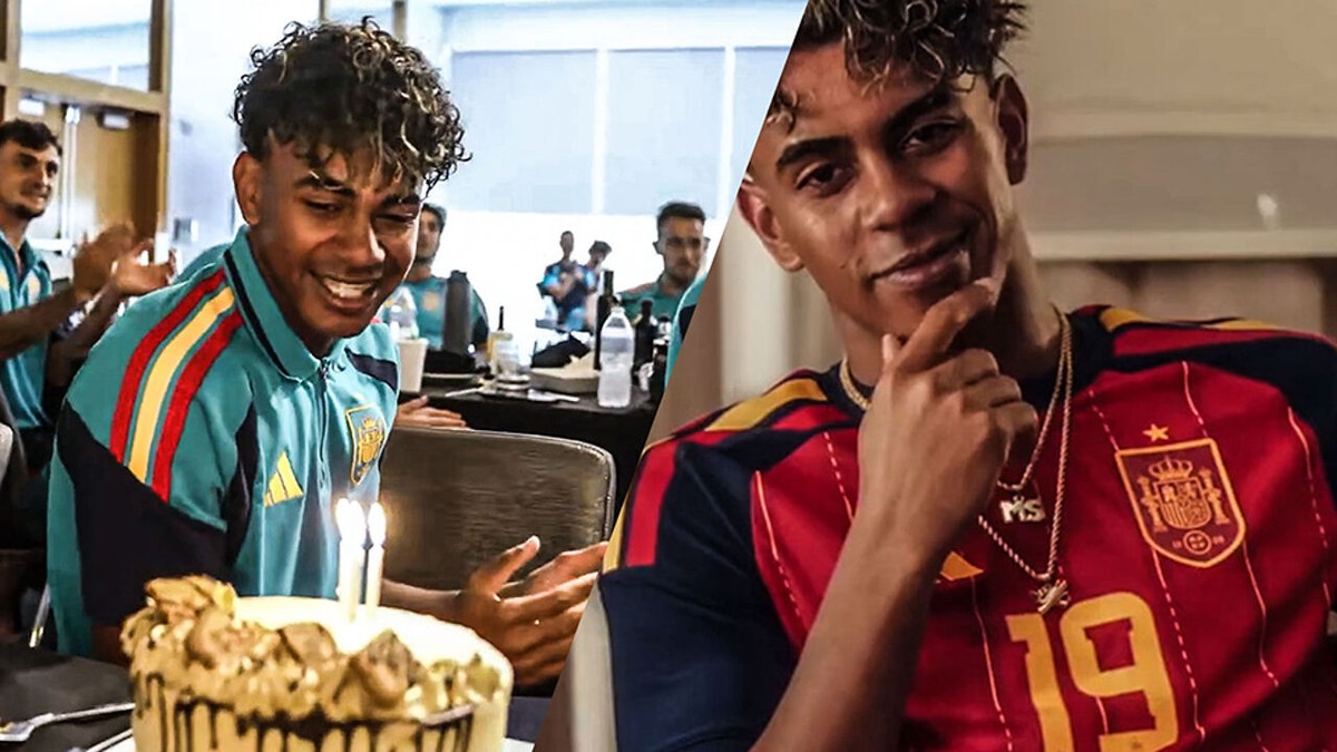Na tikjes op training was er ook tijd voor taart: Lamine Yamal viert 19e verjaardag daags voor clash tegen Frankrijk