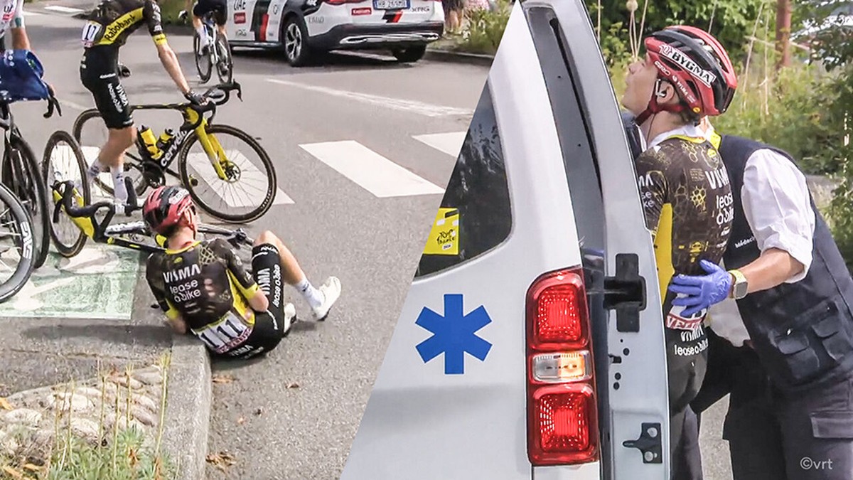 Het laatste restje spanning is nu helemaal weg in de Tour: over en out voor Jonas Vingegaard na valpartij en sleutelbeenbreuk