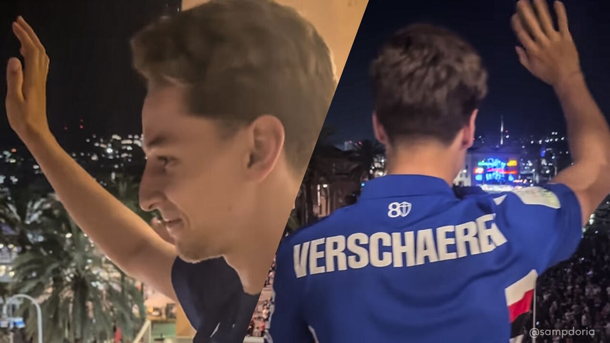 Voor de ogen van honderden tifosi: Yari Verschaeren voorgesteld bij Sampdoria, dat ook Bjorn Meijer strikt