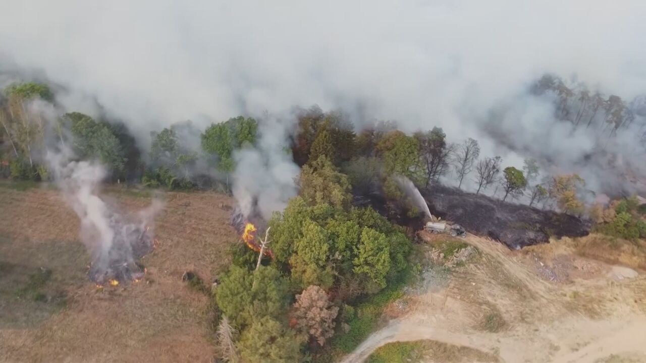 Natuurbrand in Wellin in provincie Luxemburg is ingedamd, maar nog niet volledig geblust