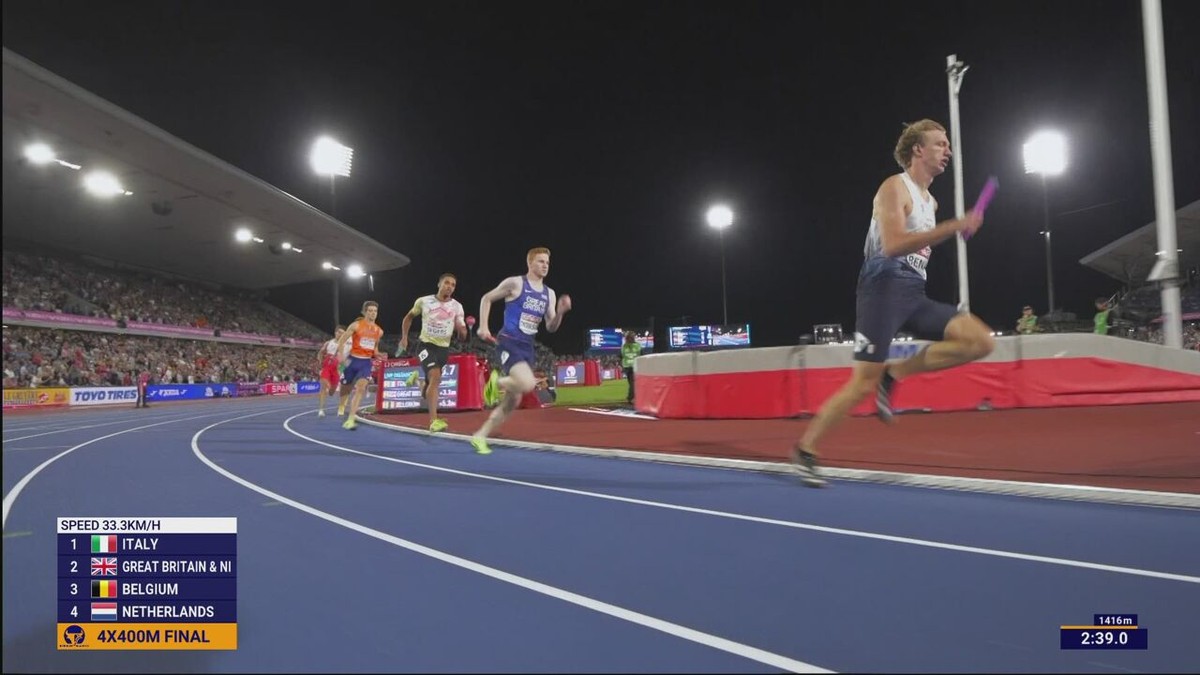 VIDEO - Jammer! Nederland snoept nog net het brons af van de Belgian Tornados op de 4x400m