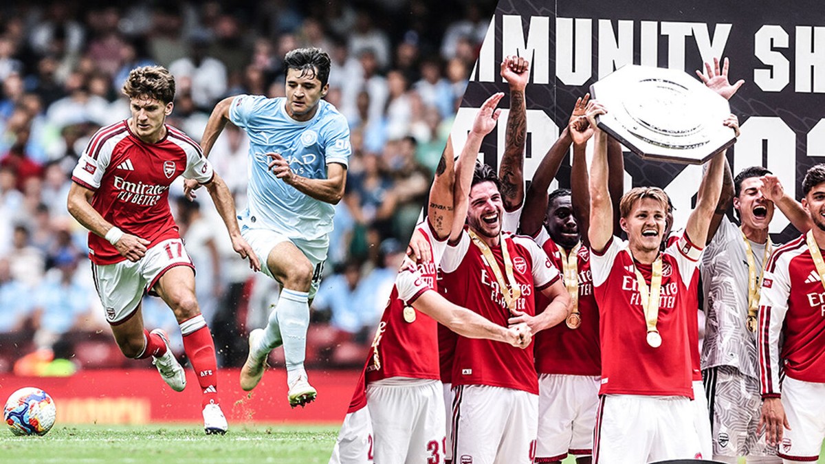 Uitblinker Christos Tzolis loodst Arsenal voorbij zwak Manchester City naar afgetekende zege in Community Shield