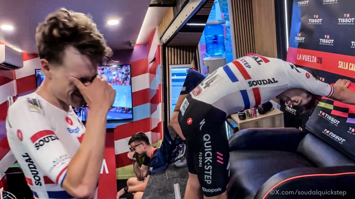 Zelfs het decor mocht het voelen: beelden tonen puur ongeloof bij Ethan Hayter als Pogacar nog onder toptijd duikt