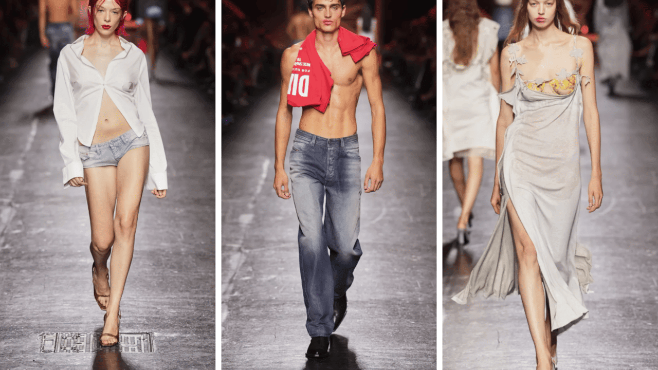 Erotiek, gekuste lippen en microshorts: Belg Glenn Martens neemt met laatste modeshow afscheid van Diesel
