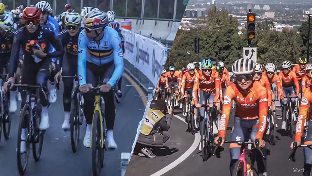 Wout van Aert aan de babbel, Remco Evenepoel solo en een zee van Oranje: het WK-peloton verkent het parcours in Montréal