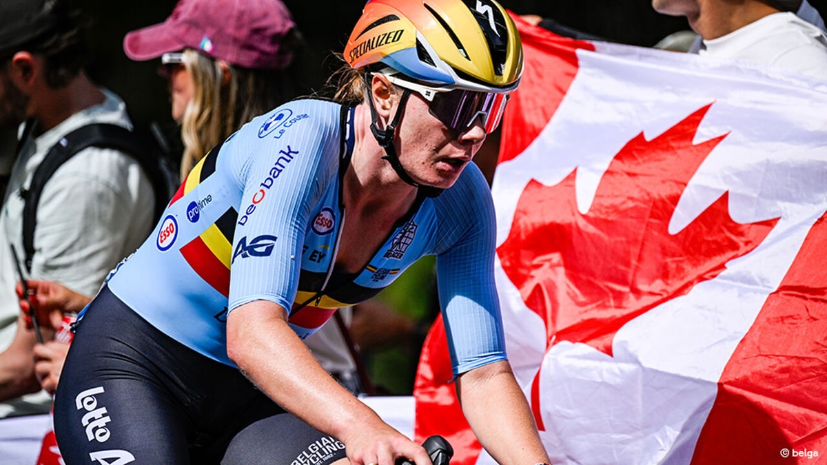 "Zelfs op een topdag was het vandaag te zwaar geweest": Lotte Kopecky strandt op "iets te zware klim" op WK-parcours