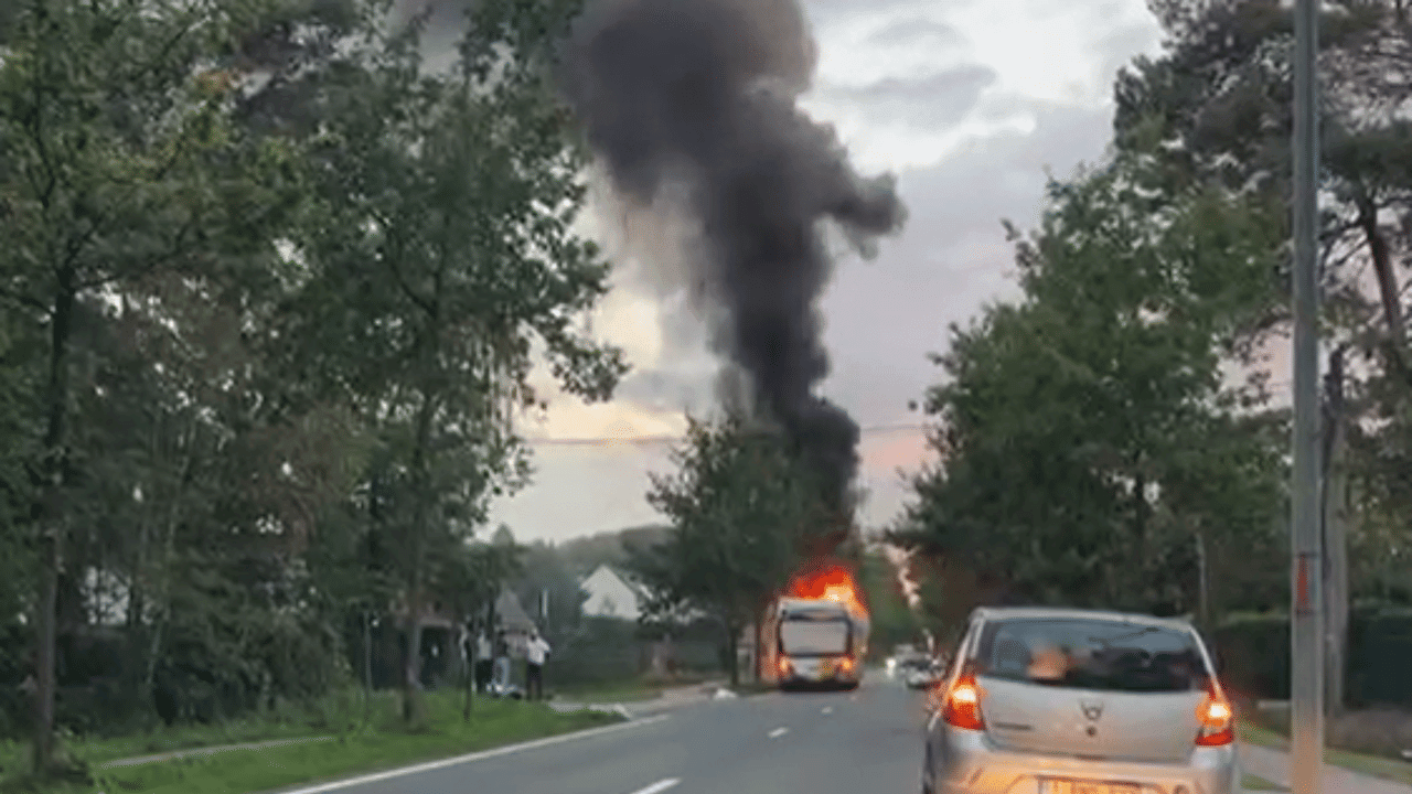 Lijnbus vat vuur in Brecht, chauffeur naar ziekenhuis na bluspoging