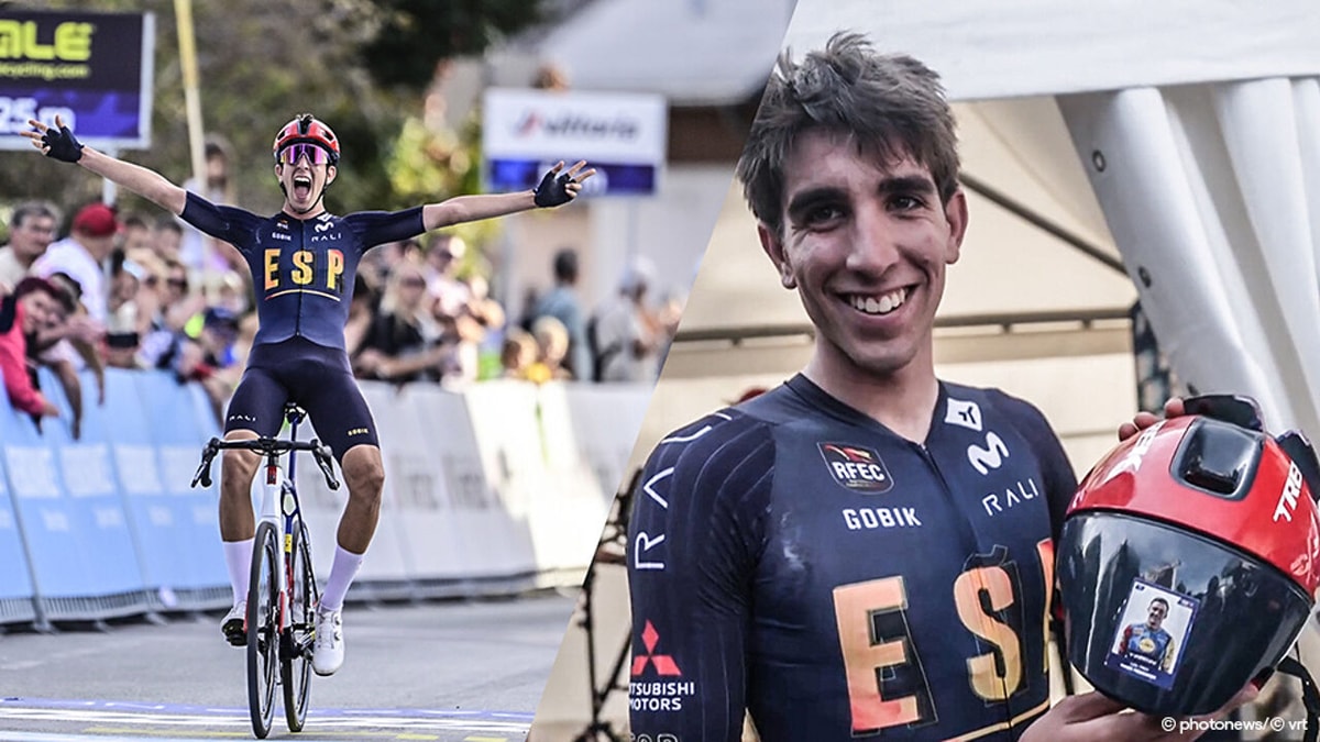 Niels Driesen verovert brons op EK voor beloften, Hector Alvarez (met sticker van Mads Pedersen op helm) snelt ontembaar naar goud