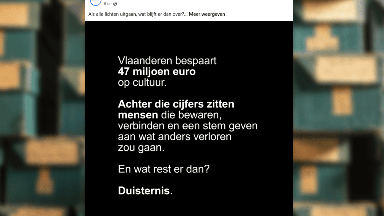 "Als alle lichten uitgaan, wat blijft er dan over?": cultuur- en erfgoedsector protesteert tegen besparingen