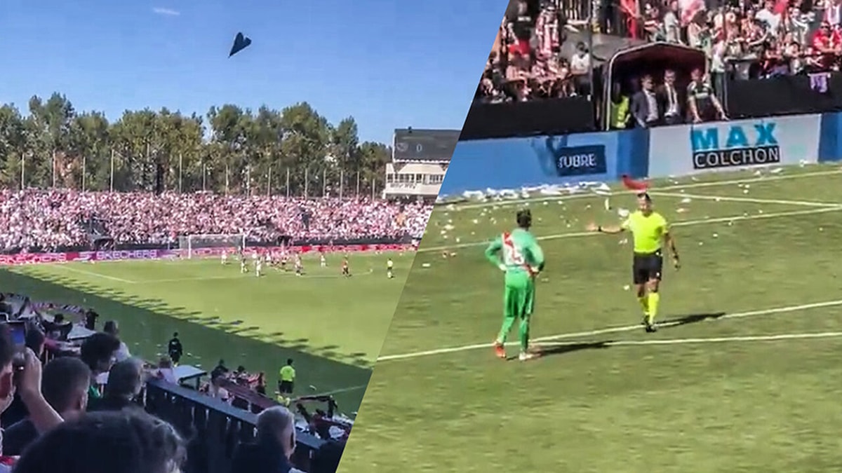 Met papieren vliegtuigjes eerste thuismatch gekaapt: fans van Rayo uiten op originele manier hun onvrede over bestuur