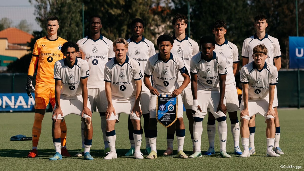 Club Brugge blijft ongeslagen in Youth League: blauw-zwart vindt gelijkmaker in 87e minuut tegen Inter