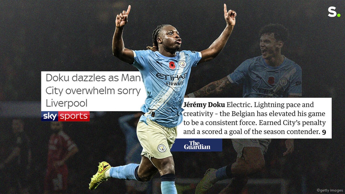 "Eén van de strafste prestaties ooit?": Britse pers gaat helemaal wild na fenomenale avond van Jeremy Doku